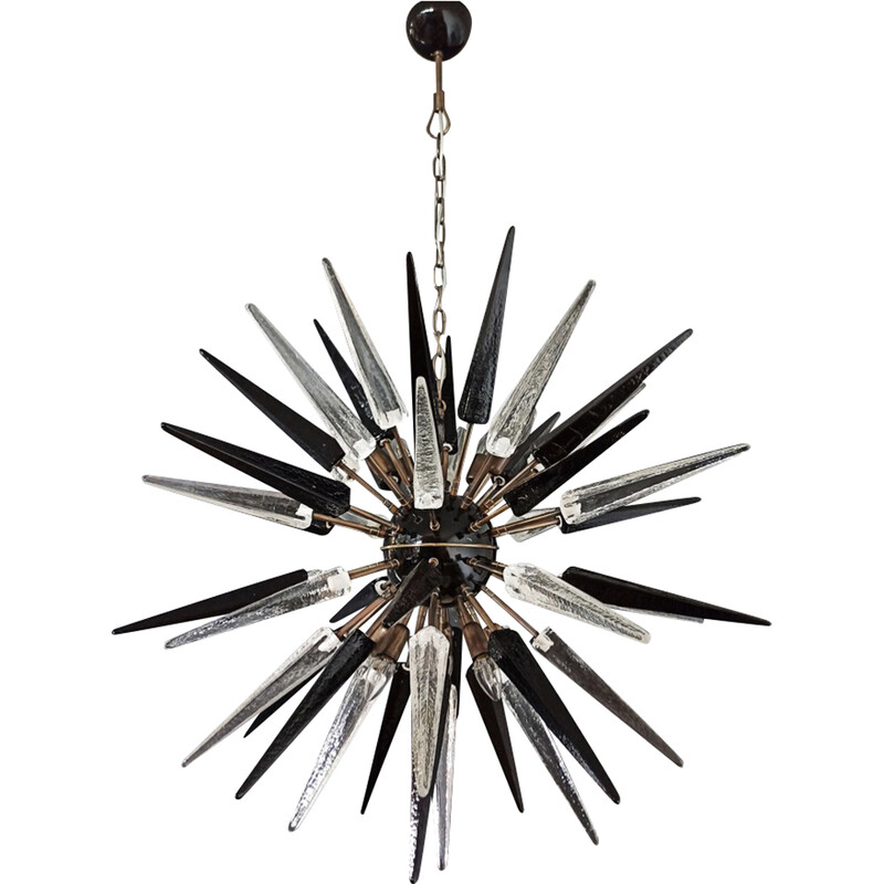 Vintage Italian Spoutnik chandelier in Murano glass, 1970