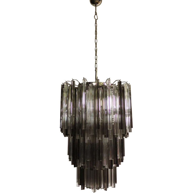 Vintage Italian chandelier in smoked Murano glass