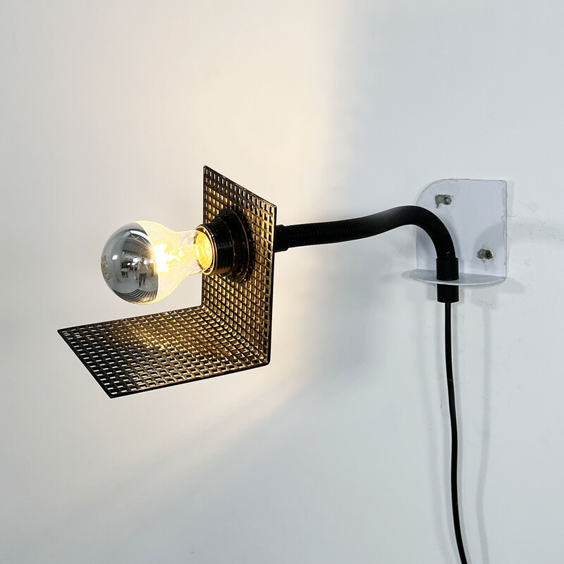 Verstellbare geometrische Wandlampe aus Metall, 1980er Jahre