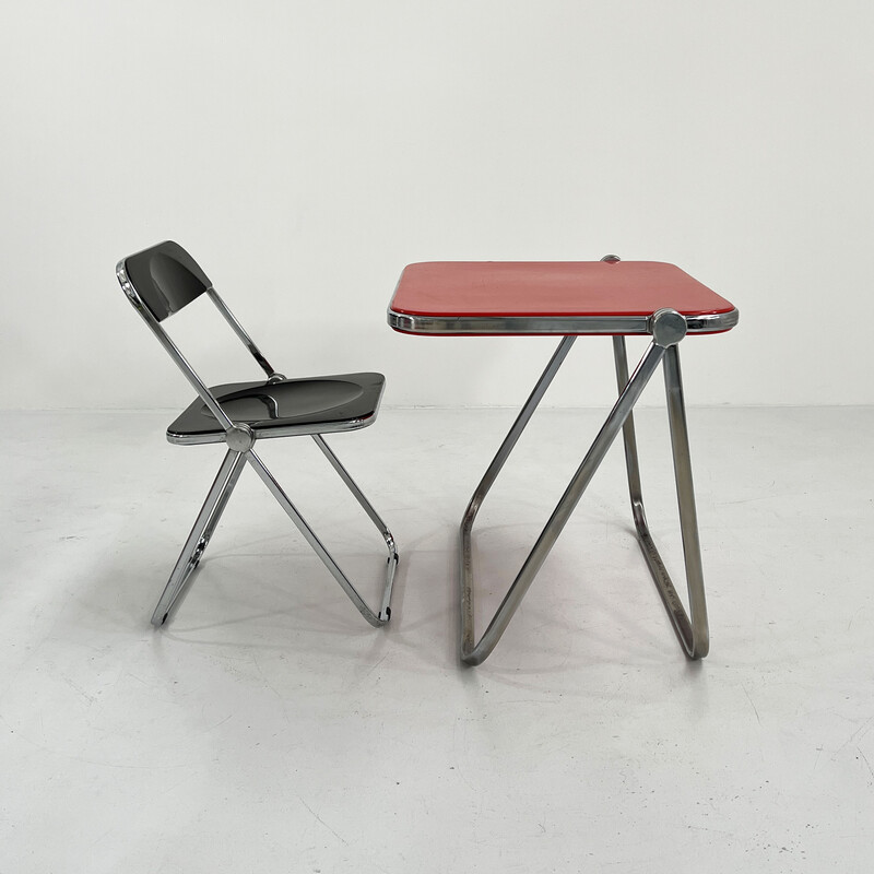 Vintage red Platone folding desk by Giancarlo Piretti for Anonima Castelli, 1970s