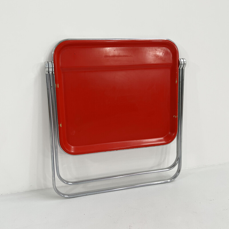 Bureau vintage pliant Platone rouge par Giancarlo Piretti pour Anonima Castelli, 1970