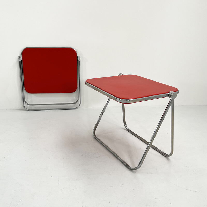 Escritorio plegable Platone rojo vintage de Giancarlo Piretti para Anonima Castelli, años 70