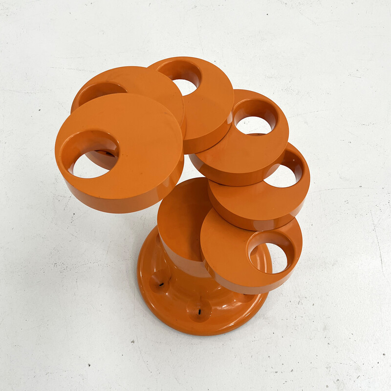 Vintage orange Pluvium umbrella stand by Giancarlo Piretti for Anonima Castelli, 1970s