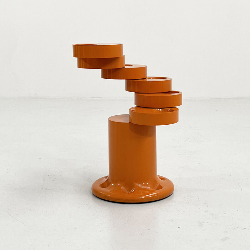 Vintage orange Pluvium umbrella stand by Giancarlo Piretti for Anonima Castelli, 1970s