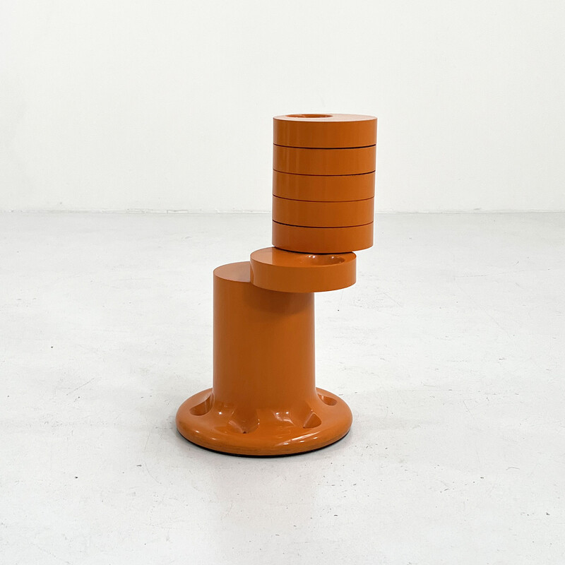 Vintage orange Pluvium umbrella stand by Giancarlo Piretti for Anonima Castelli, 1970s