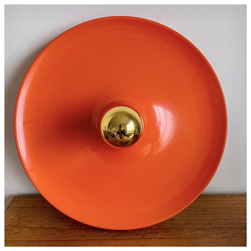 Apliques vintage alemanes naranja Honsel Leuchten, estilo Charlotte Perriand