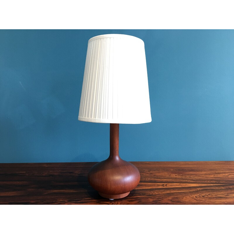 Mid century Scandinavian Wooden Table Lamp -1960s