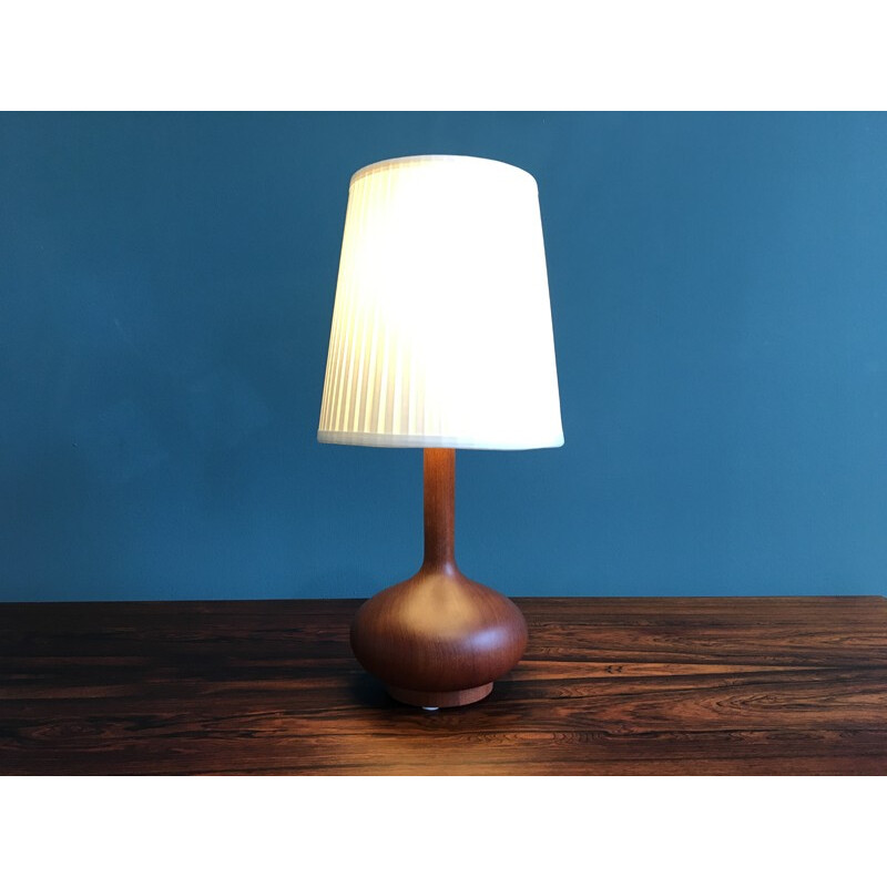 Mid century Scandinavian Wooden Table Lamp -1960s