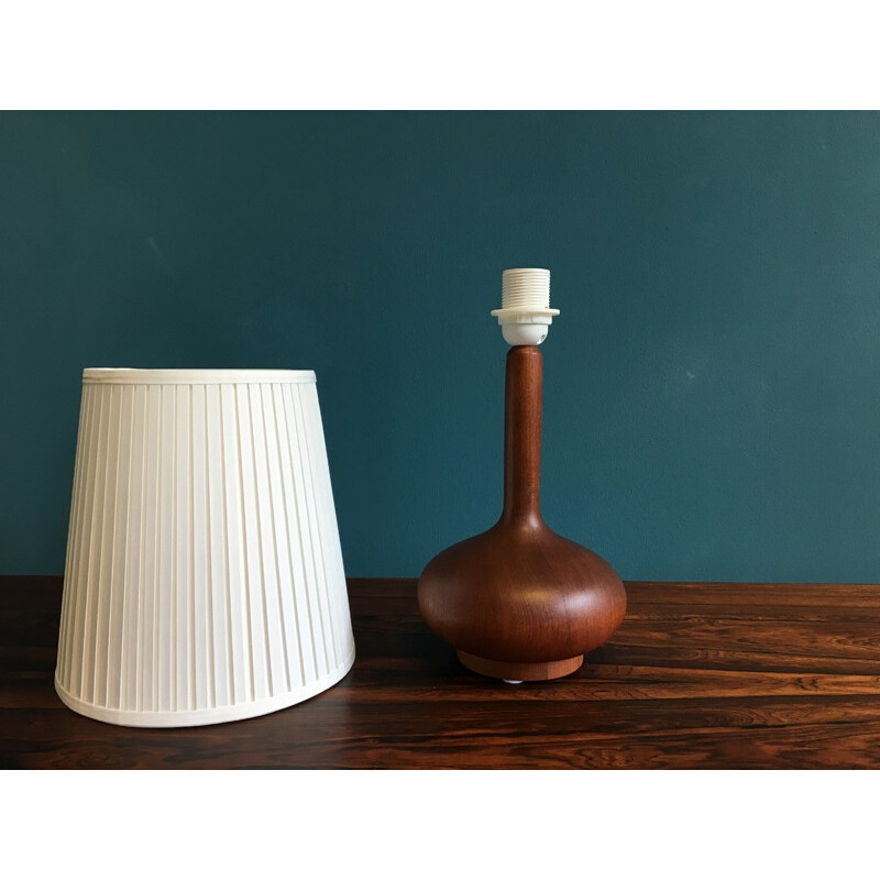 Lampe de table vintage en bois teck Scandinave - 1960