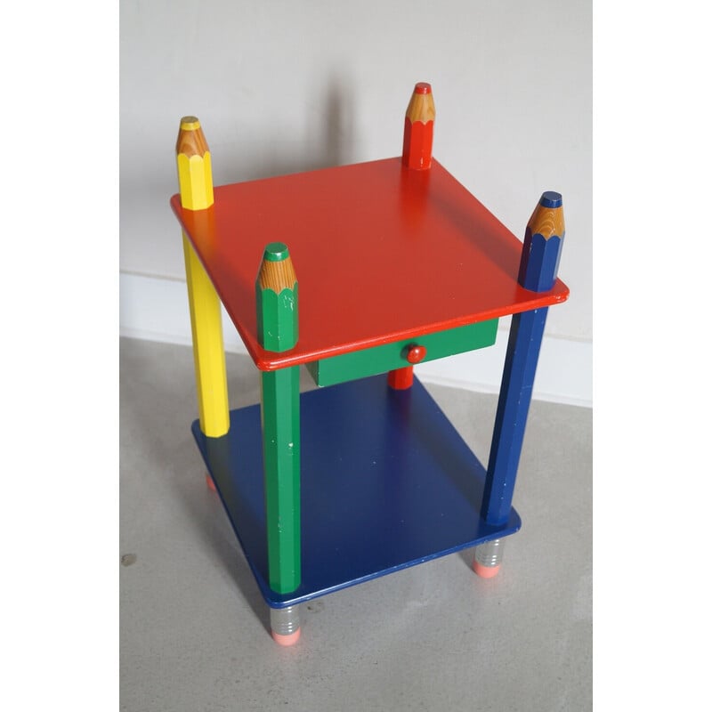 Table de chevet vintage "Crayon" de Pierre Sala, 1980