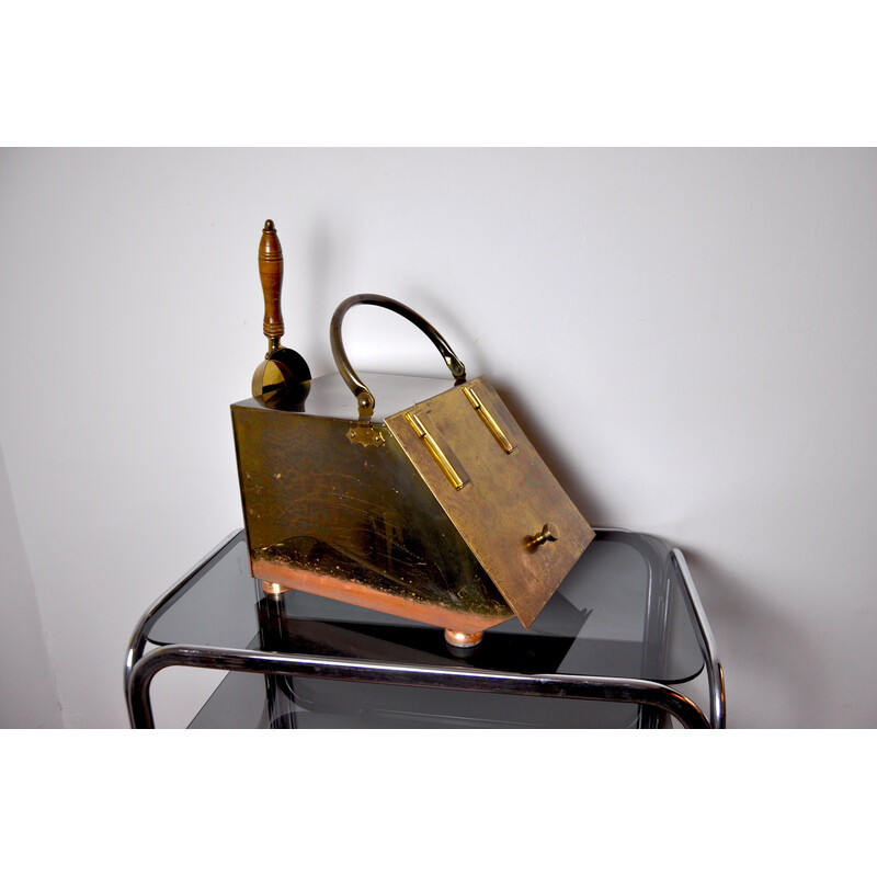 Vintage copper and brass ash collector by Valenti, Spain 1980