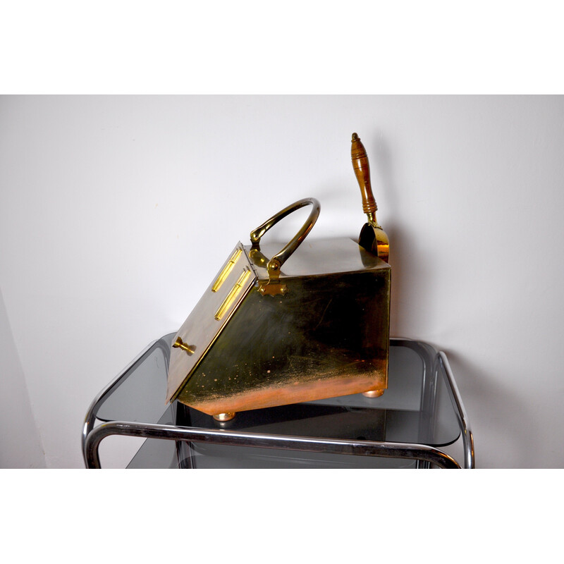 Vintage copper and brass ash collector by Valenti, Spain 1980