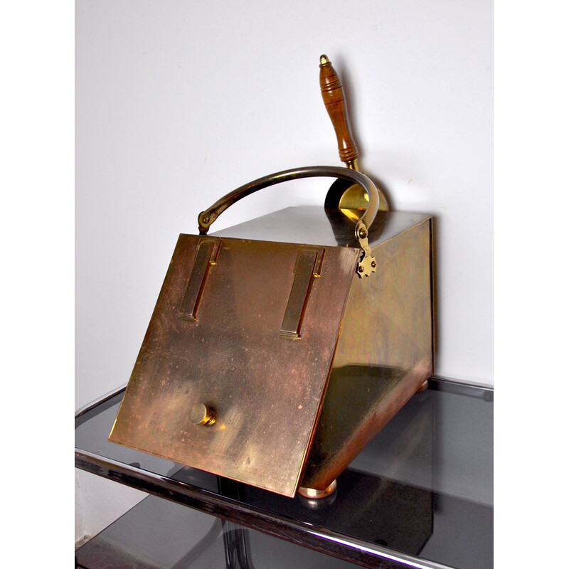 Vintage copper and brass ash collector by Valenti, Spain 1980