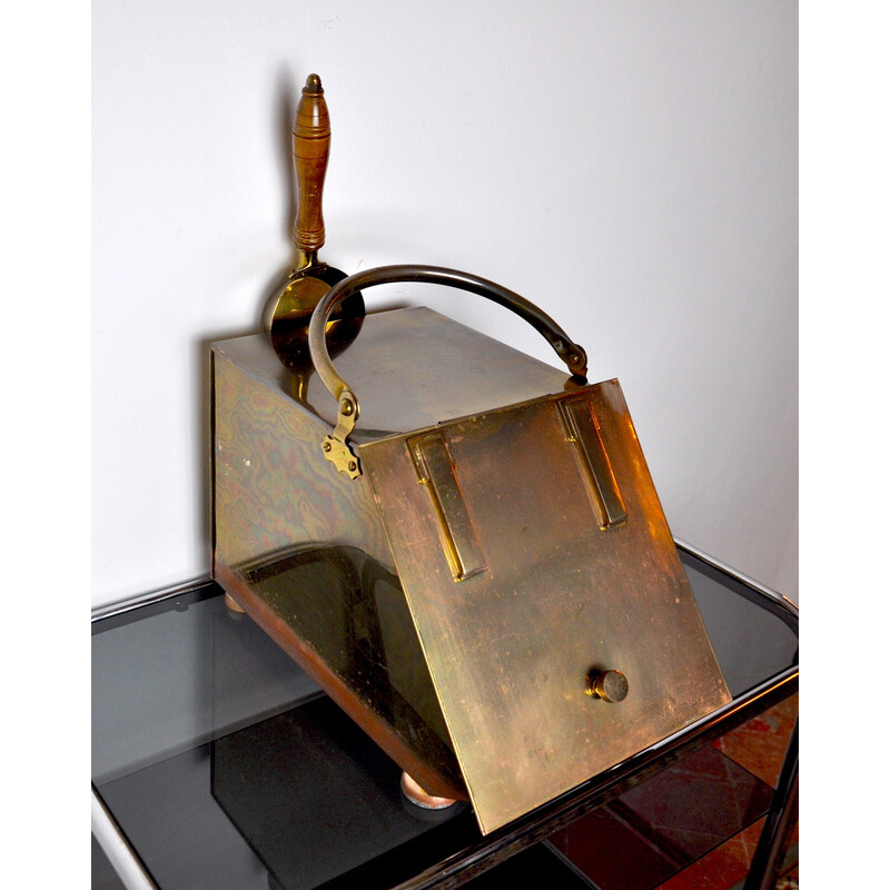 Vintage copper and brass ash collector by Valenti, Spain 1980