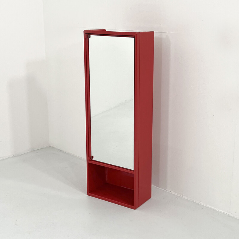 Vintage red medicine cabinet by Olaf Von Bohr for Gedy, 1970s