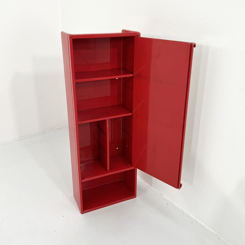 Armoire à pharmacie vintage rouge par Olaf Von Bohr pour Gedy, 1970