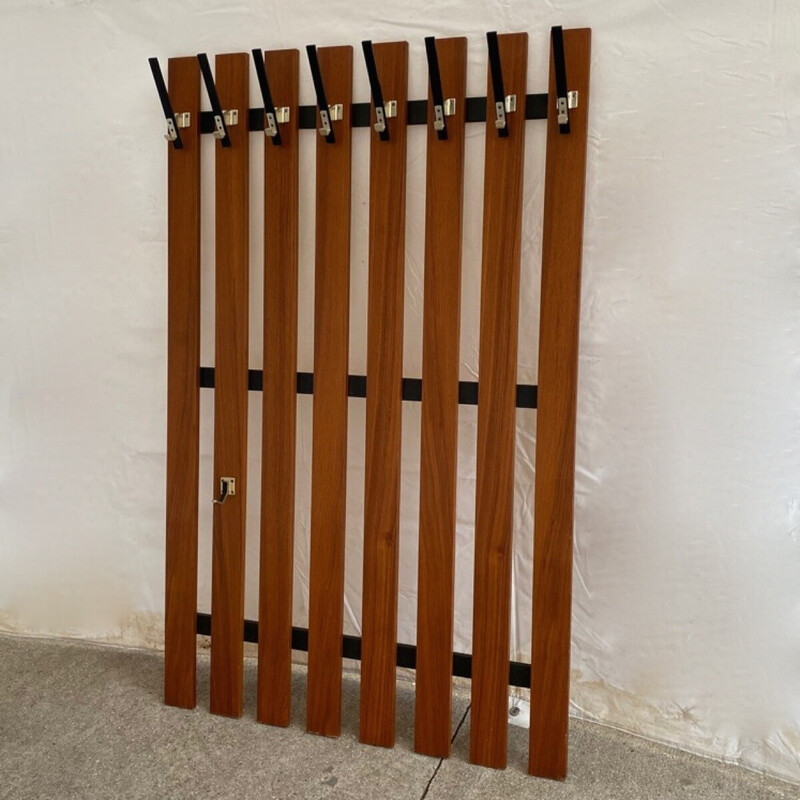 Appendiabiti da parete in teak vintage, 1960-1970