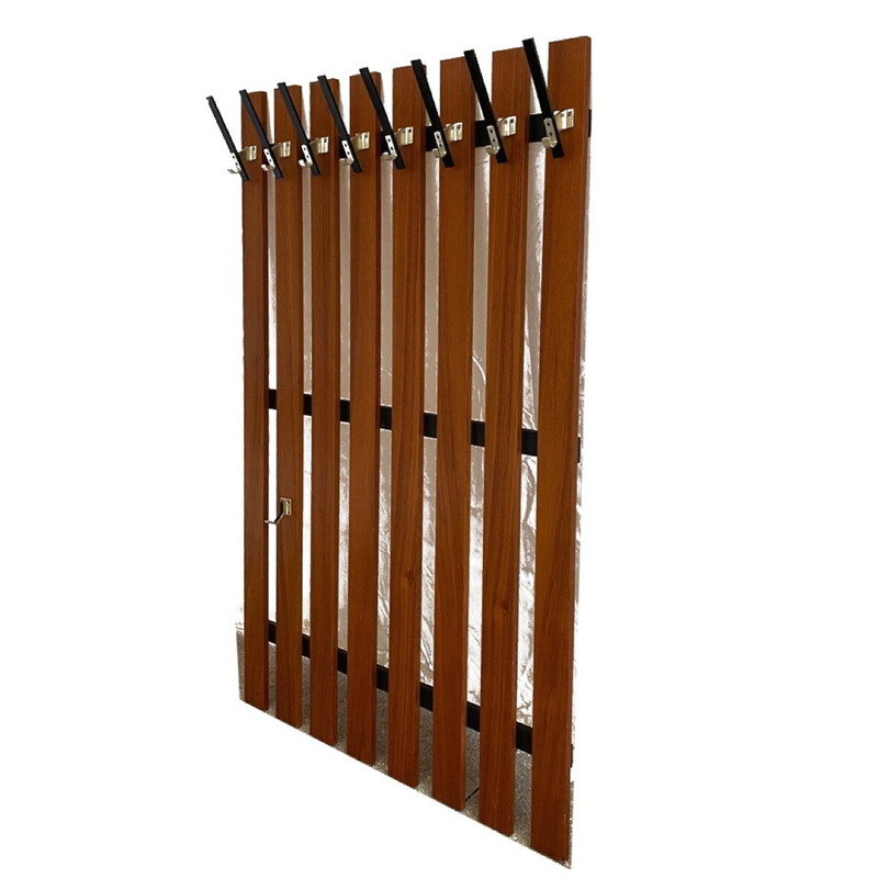 Appendiabiti da parete in teak vintage, 1960-1970