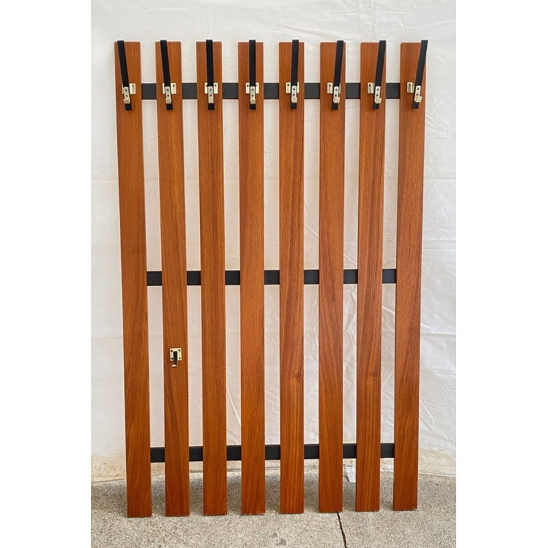 Vintage Wandgarderobe aus Teakholz, 1960-1970