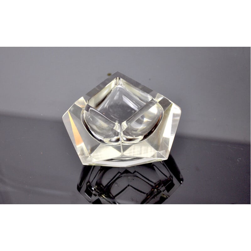 Vintage ashtray in Murano Sommerso glass by Flavio Poli for Seguso, Italy 1960