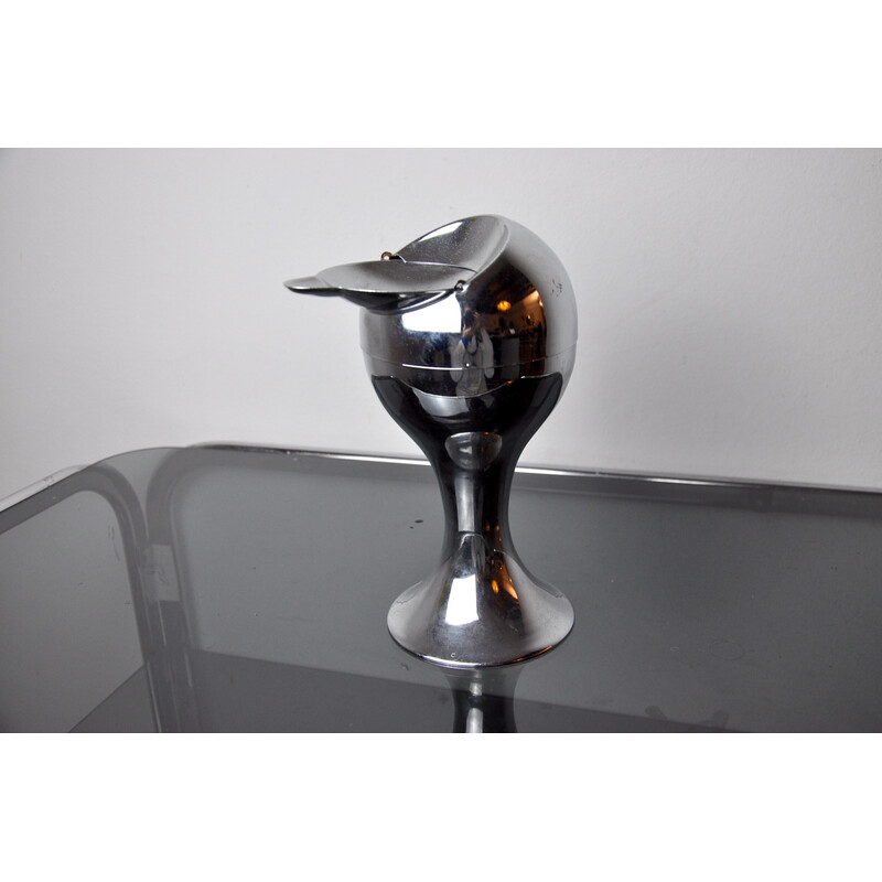 Vintage space age ashtray in chromed metal, Italy 1970