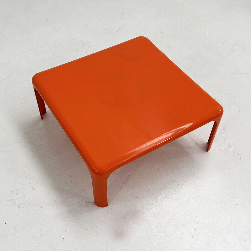 Table basse Demetrio 70 orange vintage par Vico Magistretti pour Artemide, 1960