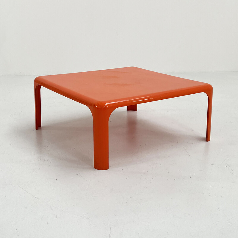 Table basse Demetrio 70 orange vintage par Vico Magistretti pour Artemide, 1960