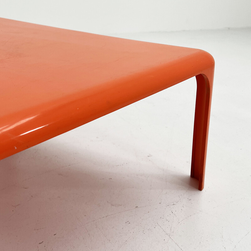 Mesa de centro vintage Demetrio 70 naranja de Vico Magistretti para Artemide, años 60