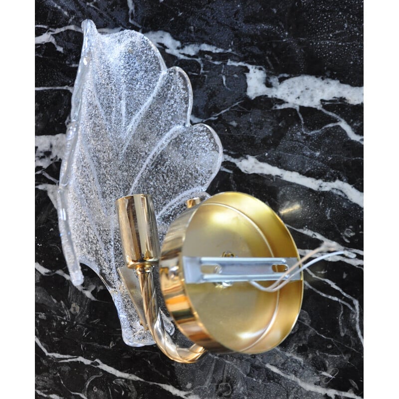 Vintage Murano glass "leaf" wall lamp by Carl Fagerlund, Germany 1970