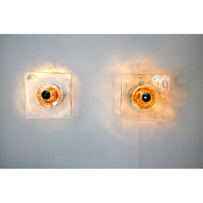 Pair of vintage wall lamps by Albano Poli for Poliarte, Italy 1970