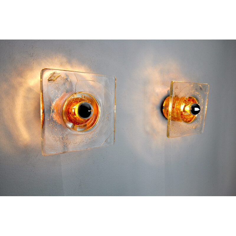 Pair of vintage wall lamps by Albano Poli for Poliarte, Italy 1970
