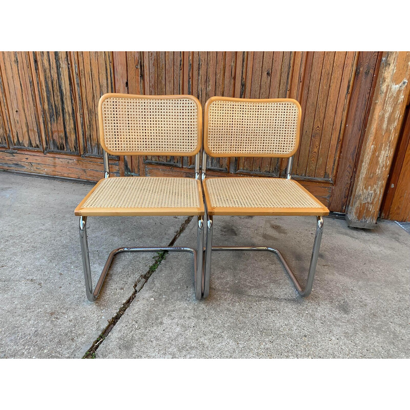 Paire de chaises vintage Cesca par Marcel Breuer