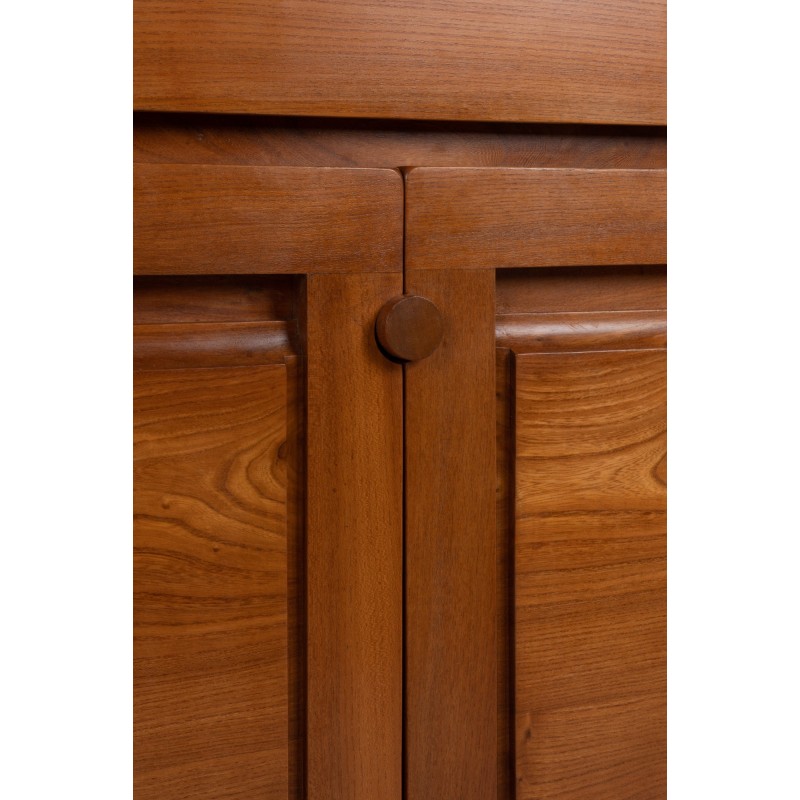 Vintage sideboard in blond solid elm by Maison Seltz, France 1960