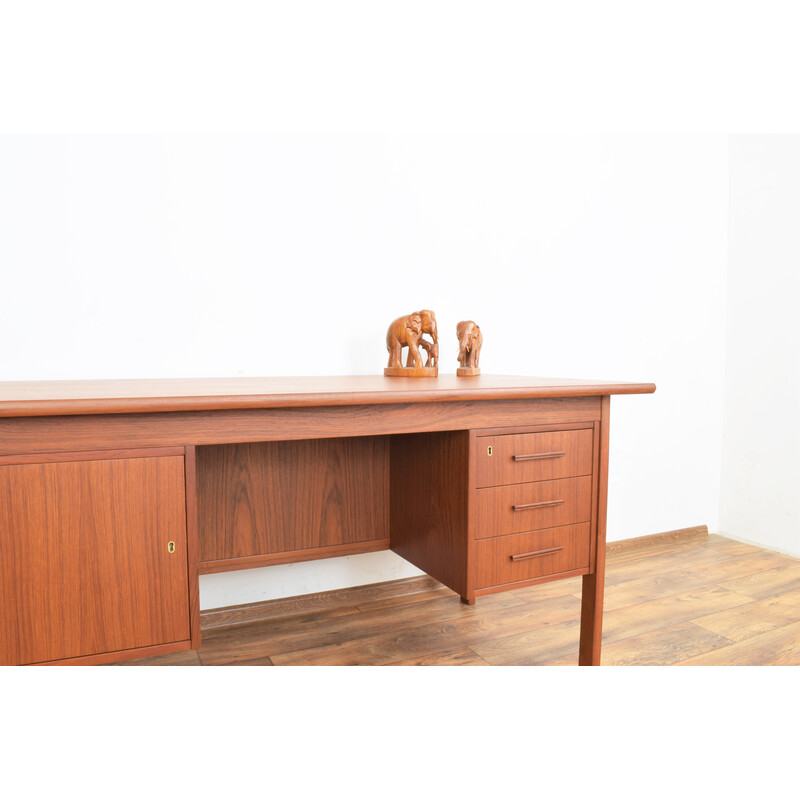 Mid-century Danish freestanding teak desk, 1960s