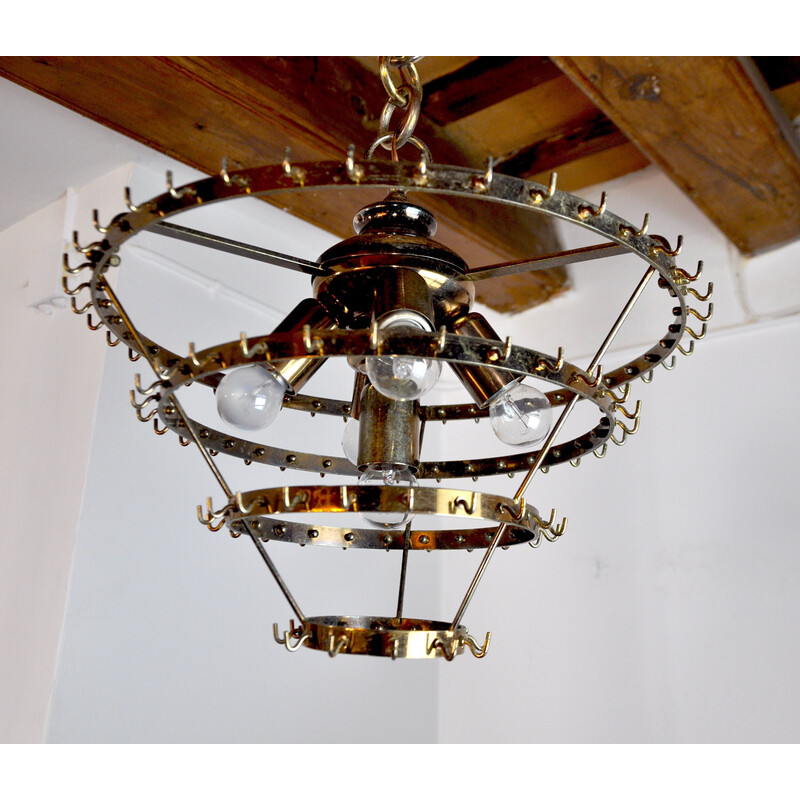 Vintage Venini chandelier with 4 levels in Murano glass, Italy 1970