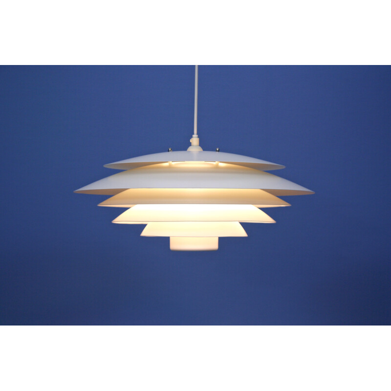 Mid-century white  Danish hanging lamp produced by Formlight - 1960s