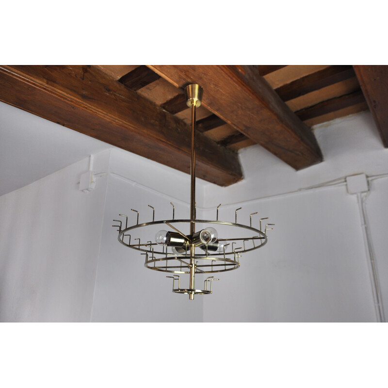 Vintage chandelier in cut glass 3 levels by J.T Kalmar, Austria 1970