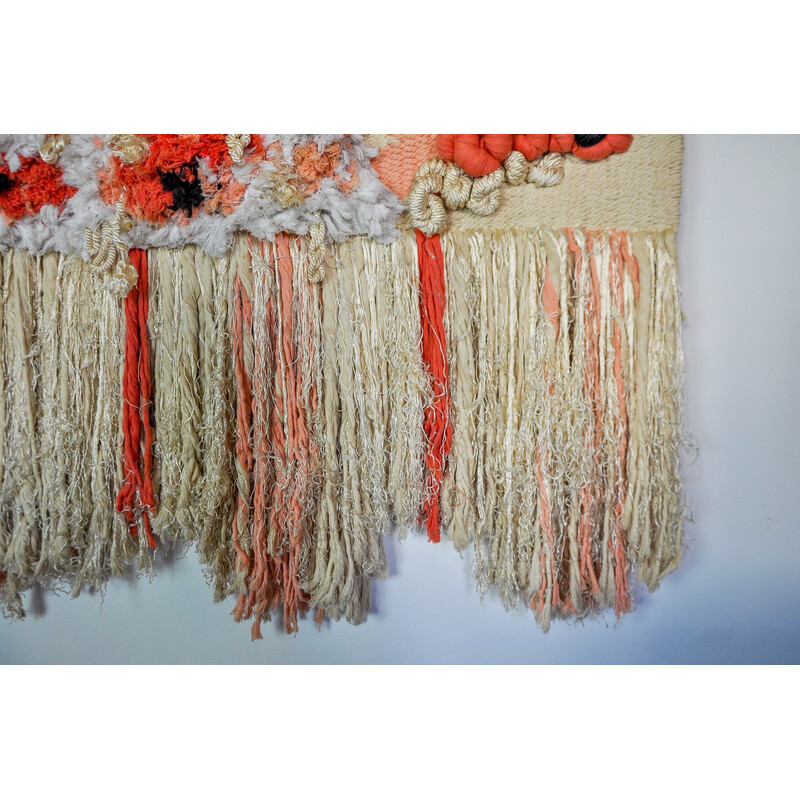 Vintage Macrame textured wall tapestry, Spain 1970