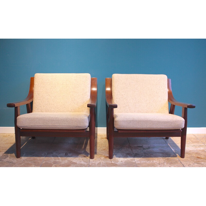 Paire de fauteuils en chêne modèle GE530 par Hans J. Wegner pour GETAMA - 1970