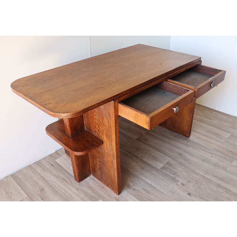 Vintage modernist oakwood desk, 1940