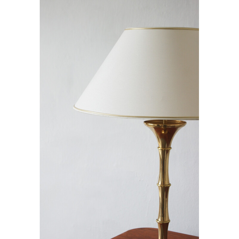 Lampe de table vintage en laiton et bambou par Ingo Maurer pour M Design, 1960