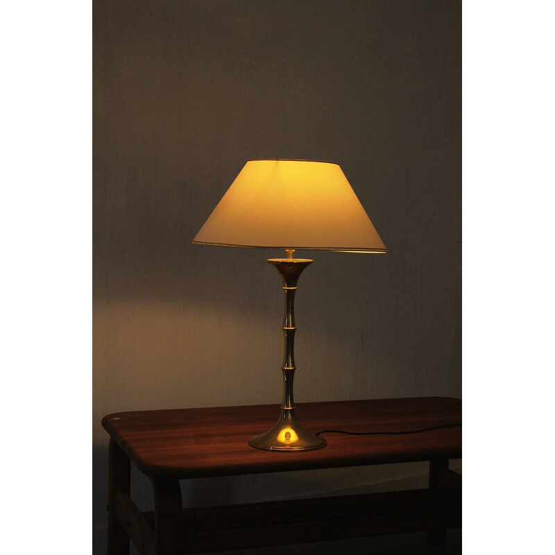 Lampe de table vintage en laiton et bambou par Ingo Maurer pour M Design, 1960