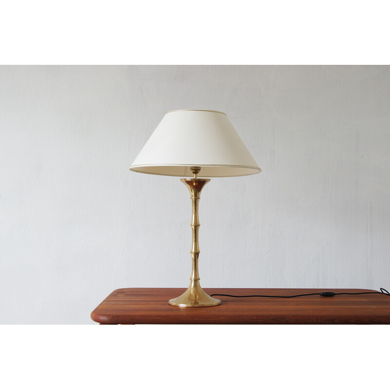 Mid-century brass and bamboo table lamp by Ingo Maurer for M Design, 1960s