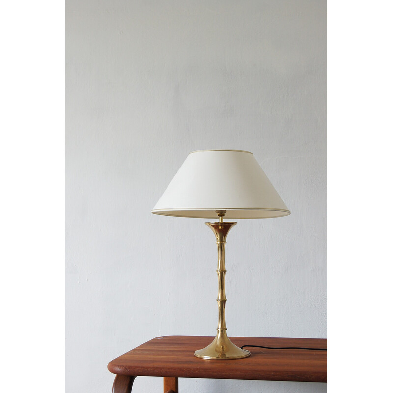 Mid-century brass and bamboo table lamp by Ingo Maurer for M Design, 1960s