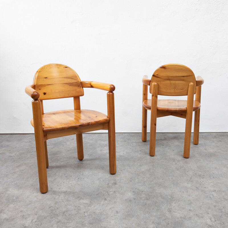 Coppia di sedie vintage in pino di Rainer Daumiller per Hirtshals Sawmill, Danimarca anni '70