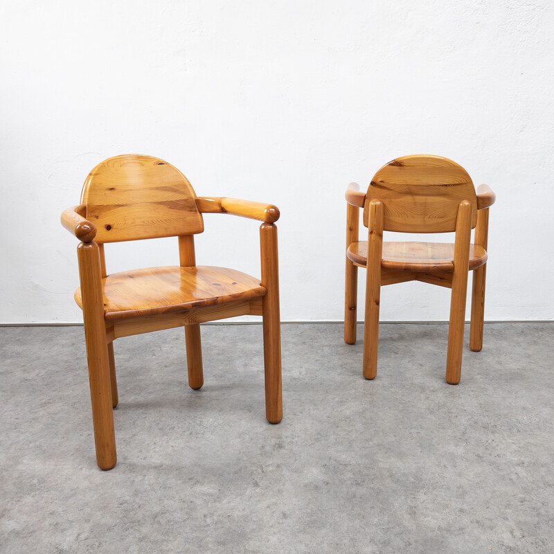 Pair of vintage pine chairs by Rainer Daumiller for Hirtshals Sawmill, Denmark 1970s