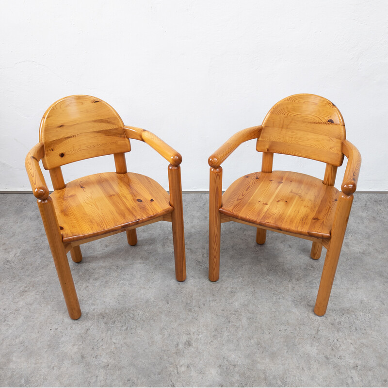 Pair of vintage pine chairs by Rainer Daumiller for Hirtshals Sawmill, Denmark 1970s