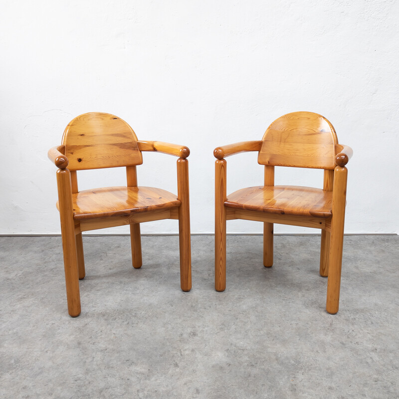 Coppia di sedie vintage in pino di Rainer Daumiller per Hirtshals Sawmill, Danimarca anni '70