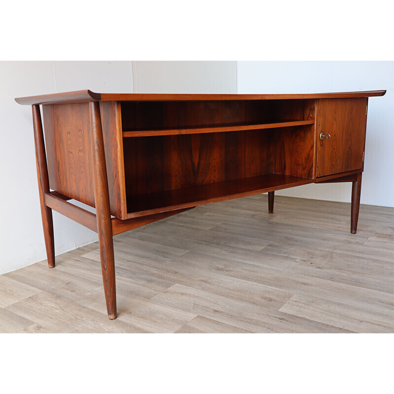 Scandinavisch bureau in rozenhout van Arne Vodder voor Hp Hansen, Denemarken 1960