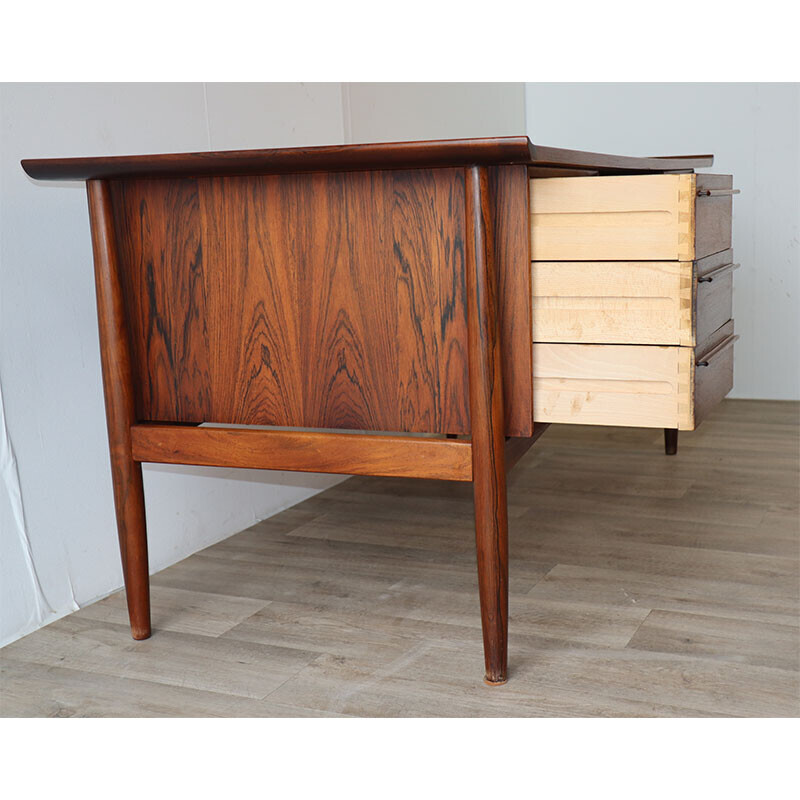 Vintage Scandinavian desk in rosewood by Arne Vodder for Hp Hansen, Denmark 1960